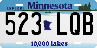 MN license plate 523LQB