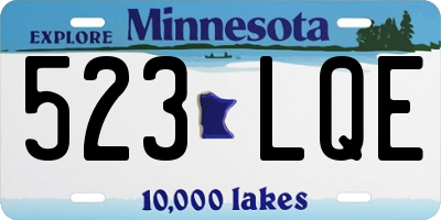 MN license plate 523LQE
