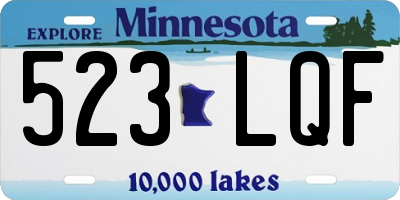 MN license plate 523LQF