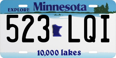 MN license plate 523LQI
