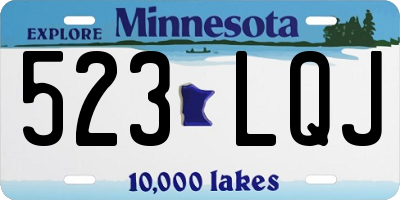 MN license plate 523LQJ
