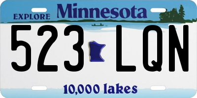 MN license plate 523LQN