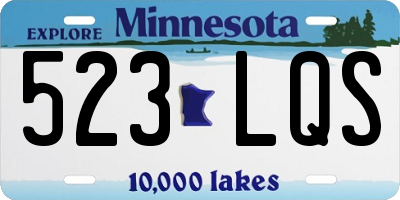 MN license plate 523LQS