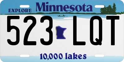 MN license plate 523LQT