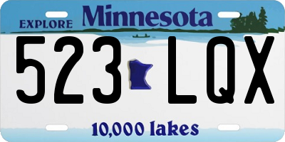 MN license plate 523LQX