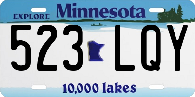 MN license plate 523LQY