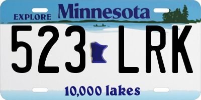 MN license plate 523LRK