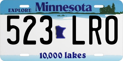 MN license plate 523LRO