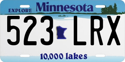 MN license plate 523LRX