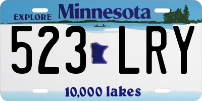 MN license plate 523LRY
