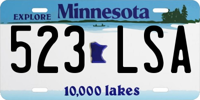 MN license plate 523LSA