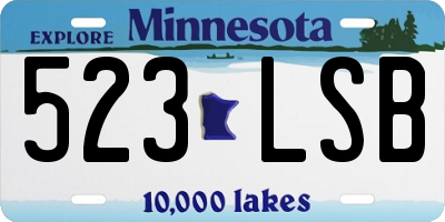 MN license plate 523LSB