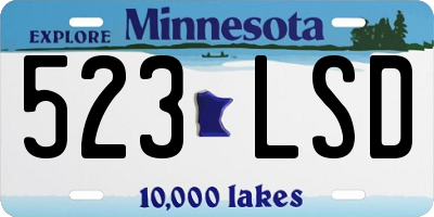 MN license plate 523LSD