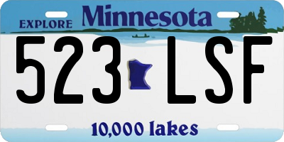 MN license plate 523LSF