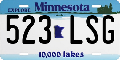 MN license plate 523LSG