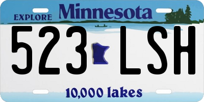 MN license plate 523LSH