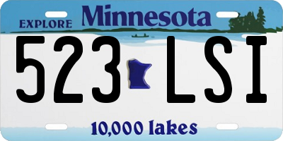 MN license plate 523LSI