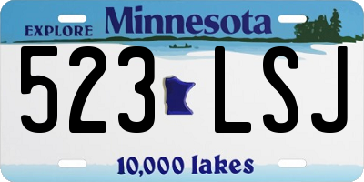 MN license plate 523LSJ