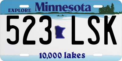 MN license plate 523LSK