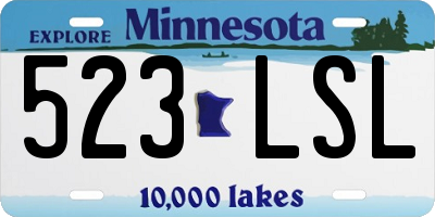 MN license plate 523LSL