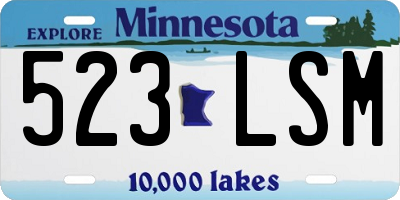 MN license plate 523LSM