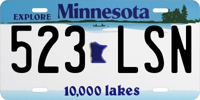 MN license plate 523LSN