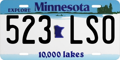 MN license plate 523LSO