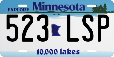 MN license plate 523LSP