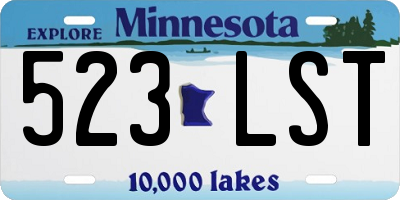 MN license plate 523LST