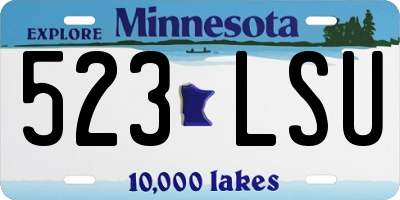 MN license plate 523LSU