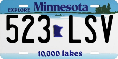 MN license plate 523LSV
