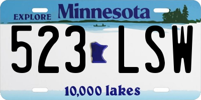 MN license plate 523LSW