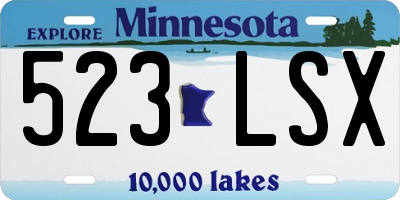 MN license plate 523LSX