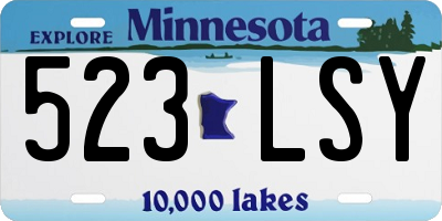 MN license plate 523LSY