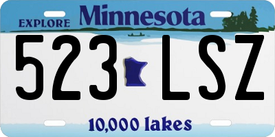 MN license plate 523LSZ