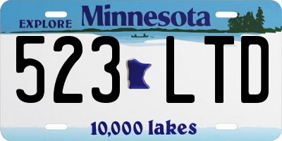 MN license plate 523LTD