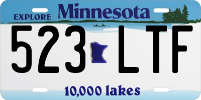 MN license plate 523LTF