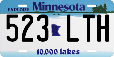 MN license plate 523LTH