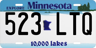 MN license plate 523LTQ