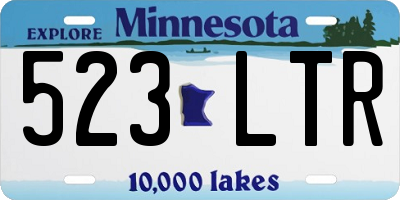MN license plate 523LTR