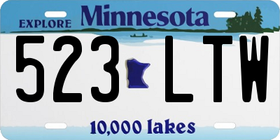MN license plate 523LTW