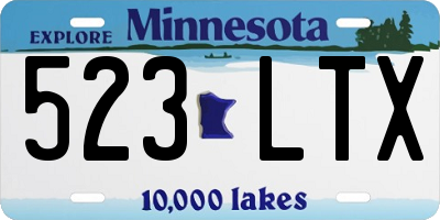 MN license plate 523LTX