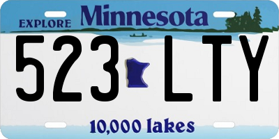 MN license plate 523LTY