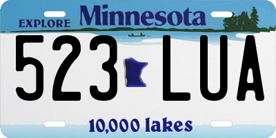 MN license plate 523LUA