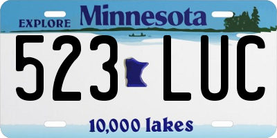 MN license plate 523LUC
