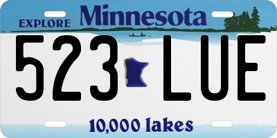 MN license plate 523LUE