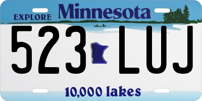 MN license plate 523LUJ