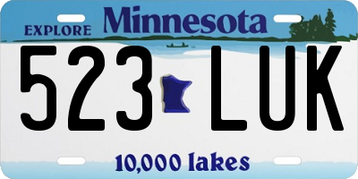 MN license plate 523LUK