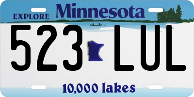 MN license plate 523LUL