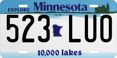 MN license plate 523LUO